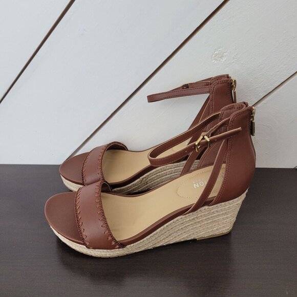 NEW Kenneth Cole Reaction Womens 10 Colton Wedge Sandals Ankle strap - Picture 2 of 9